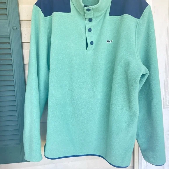 Vineyard vines 1/4 button pullover fleece jacket for men